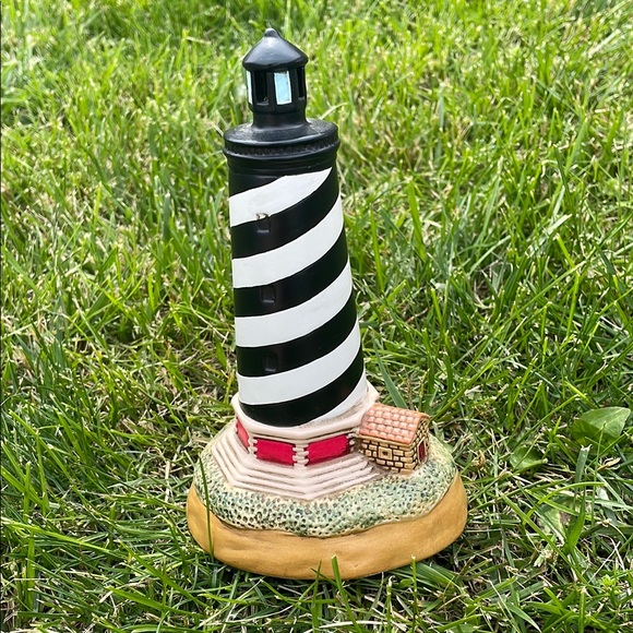 Lefton Other - Black and White Striped Lighthouse Musicbox